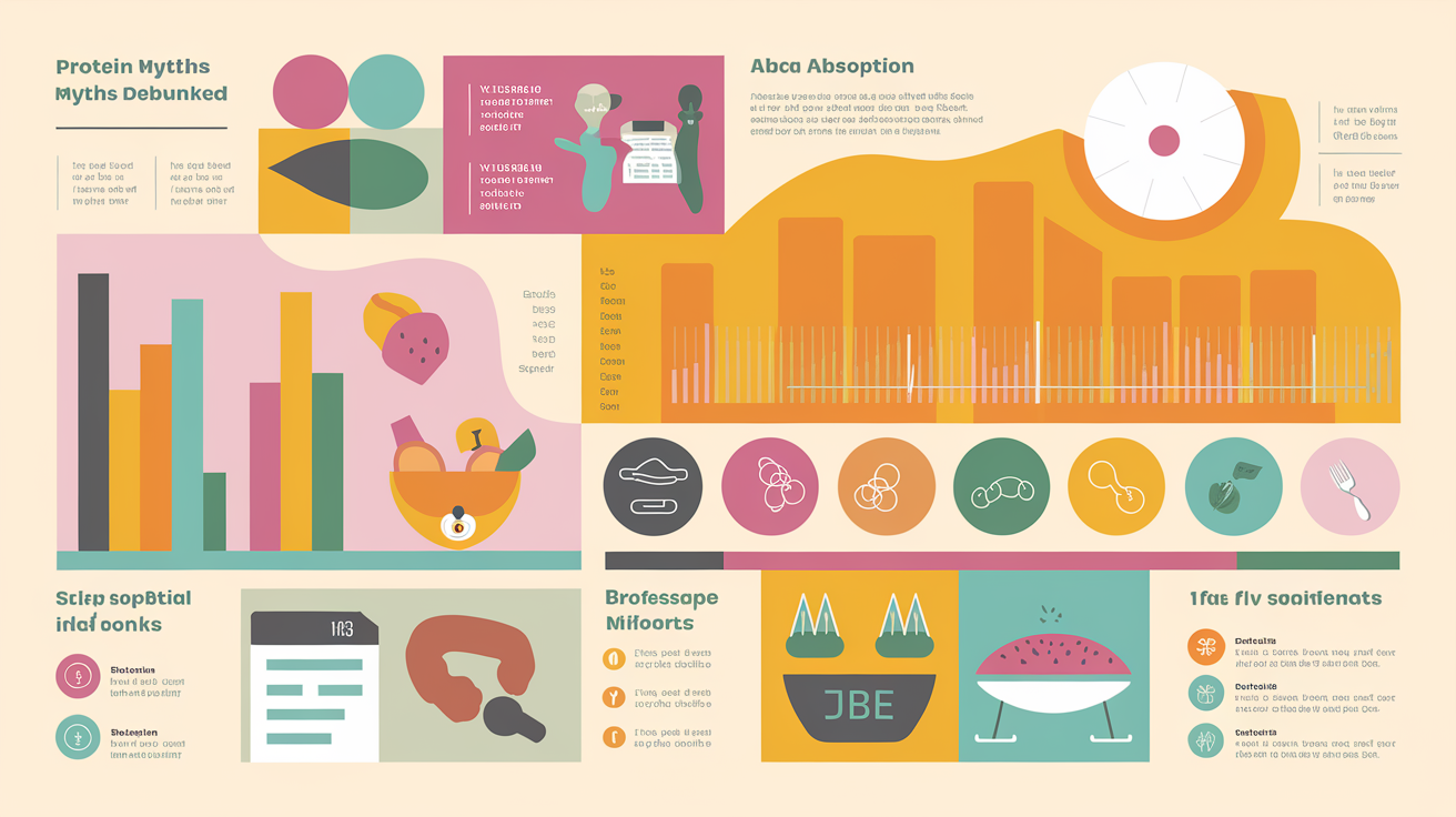 Infographic showing protein absorption timeline: MPS elevated for up to 48 hours post-workout