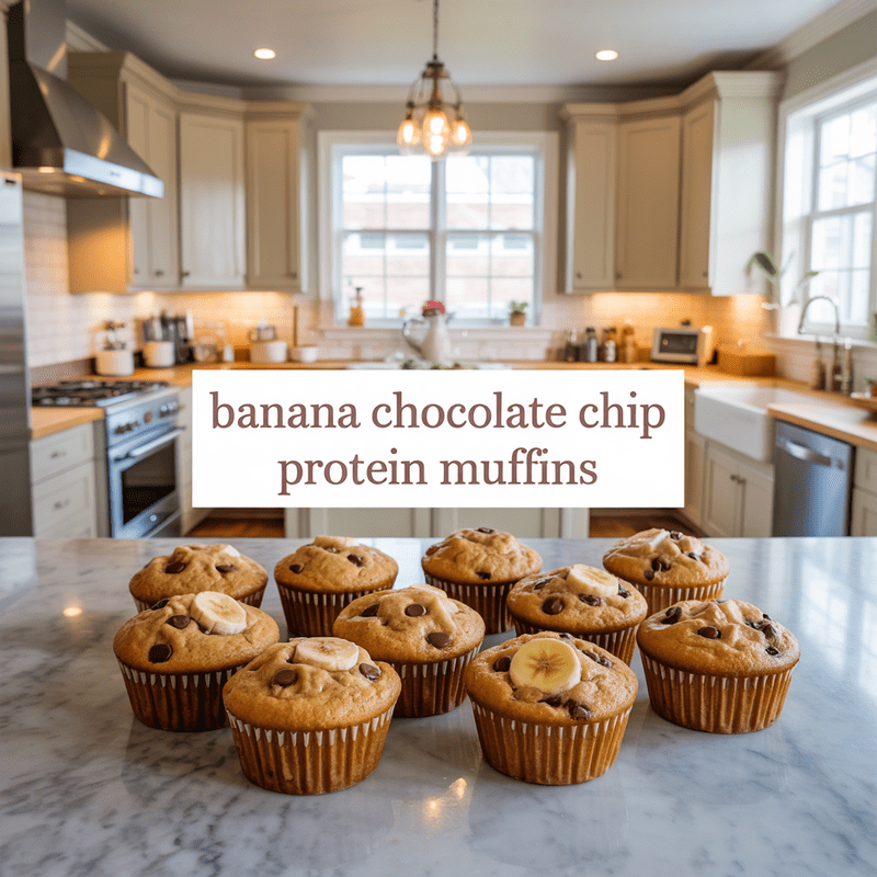 Banana Chocolate Chip Protein Muffins