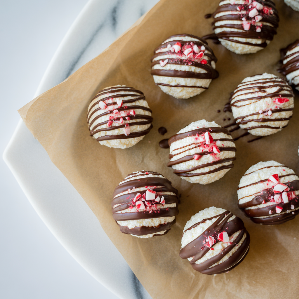 Cottage Cheese Peppermint Bark Protein Balls